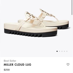 NWT Tory Burch Miller Cloud Lug Sandals